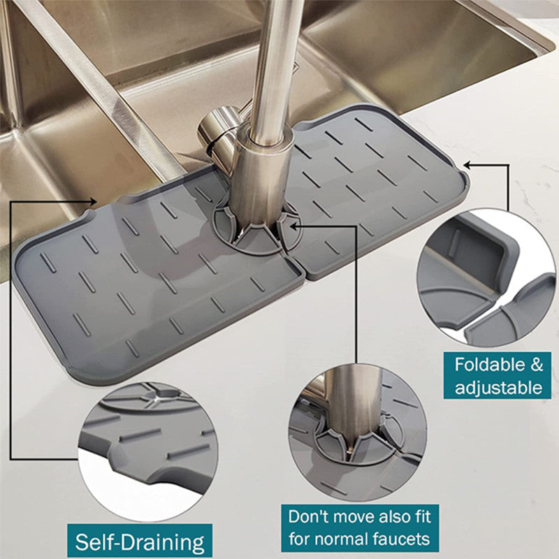 Faucet Absorbent Mat Silicon Sink Splash Guard Drain