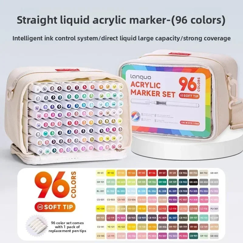 Languo 288/9 Colors Direct Liquid Acrylic Marker Soft