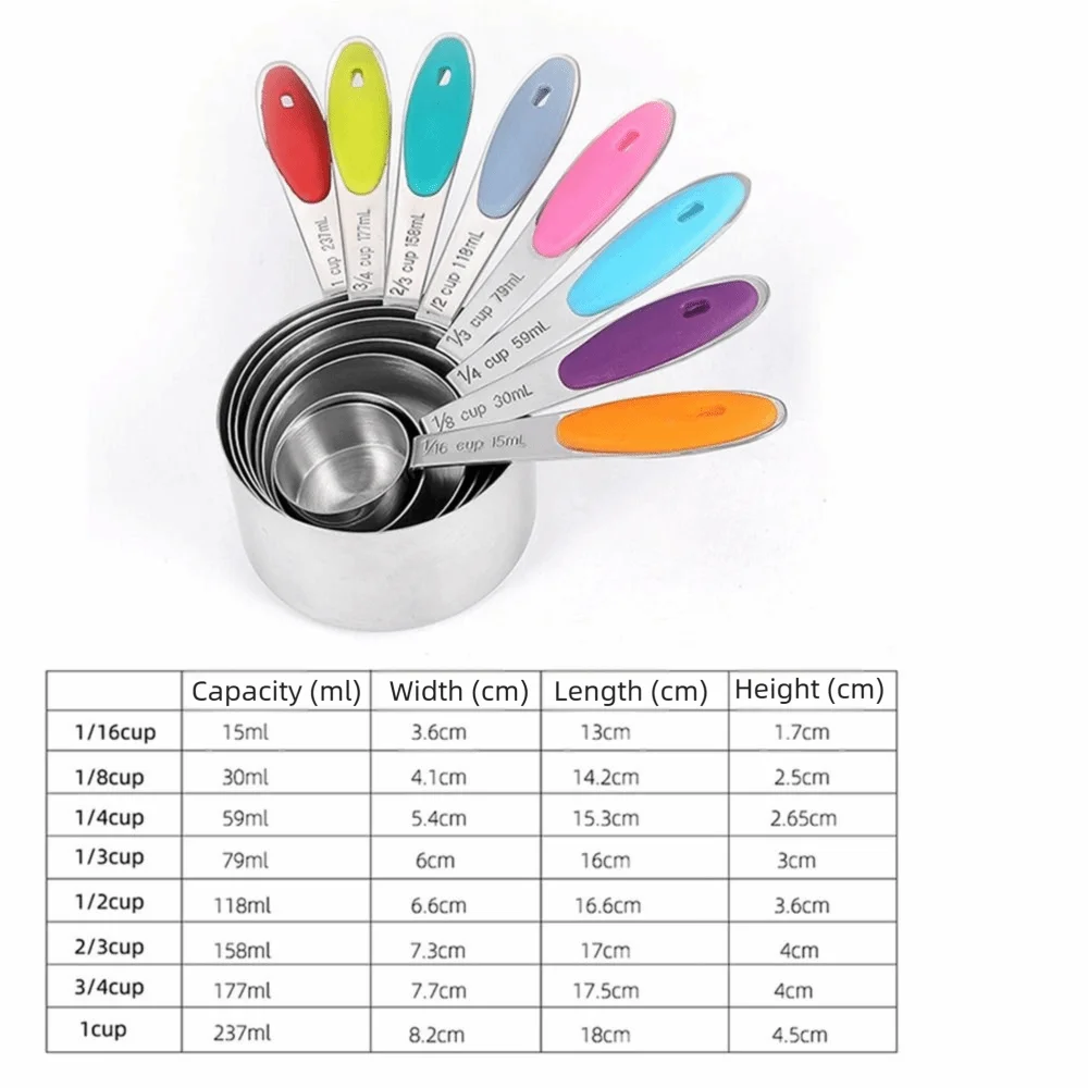 8/13pcs Stainless Steel Measuring Spoons Long Handle Stackable