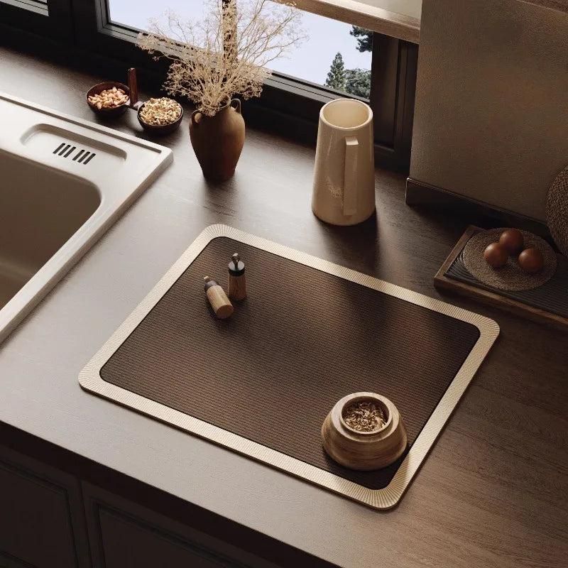 Minimalist Premium Counter Drying Mat Solid Color Quick-Dry