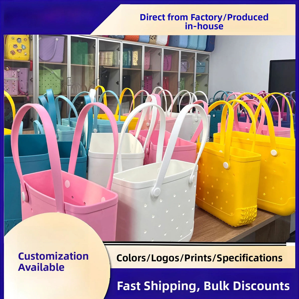 Durable Waterproof Eva Beach Bag Hole Pattern Handheld