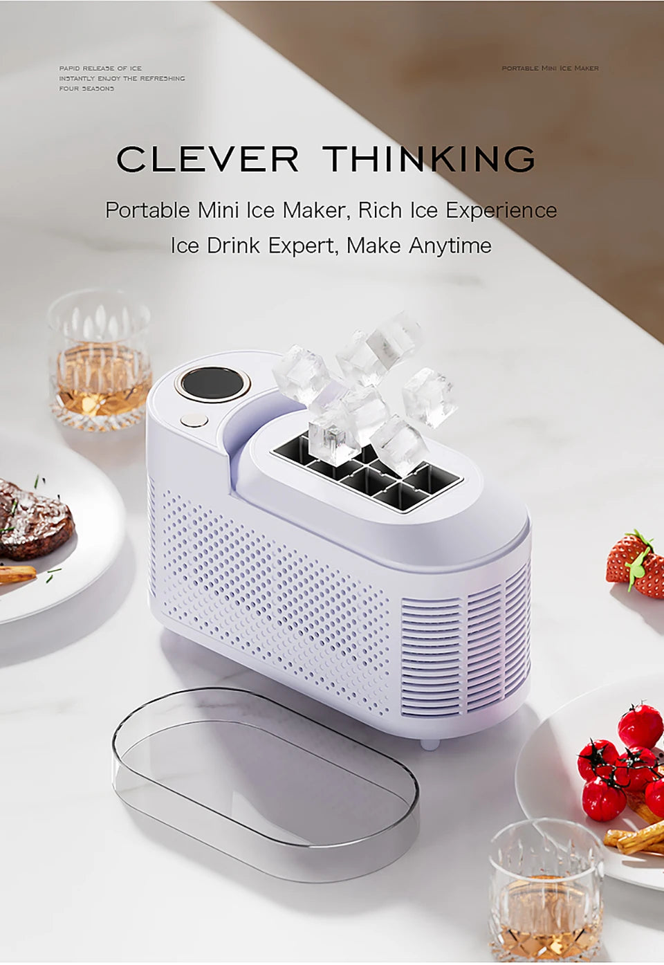 Yangood 120w Mini Countertop Ice Maker Fast Camping