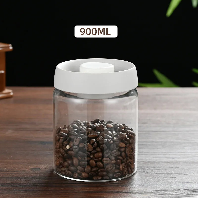Coffee Beans Vacuum Sealed Tank Glass Sealed Jar