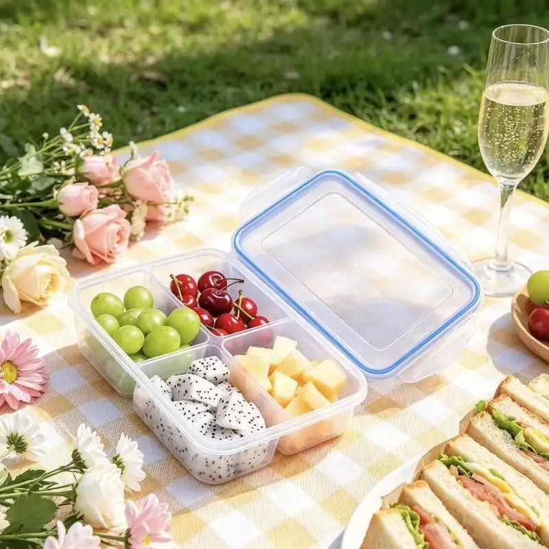Reusable Plastic Food Storage Containers Airtight Lids