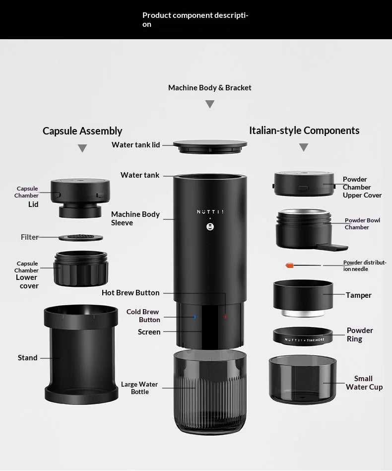 Timemore Nuttii Capsule Espresso Machine Travel & Outdoor