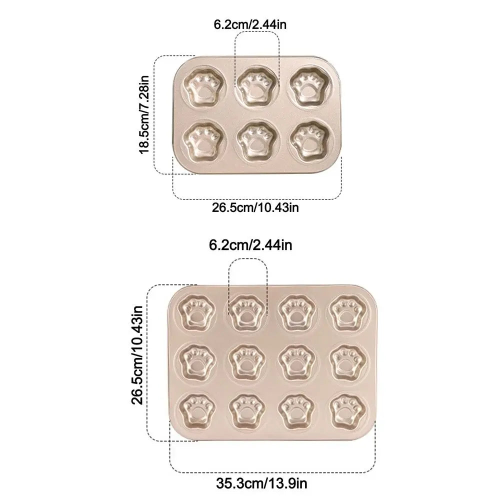 Cute 6/12 Cavity Cake Mold Non Stick Carbon