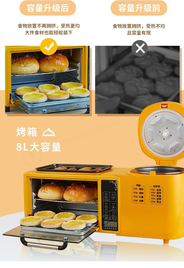 Frying Pot Electric Oven Rice Cooker 4-In-1 Sandwich