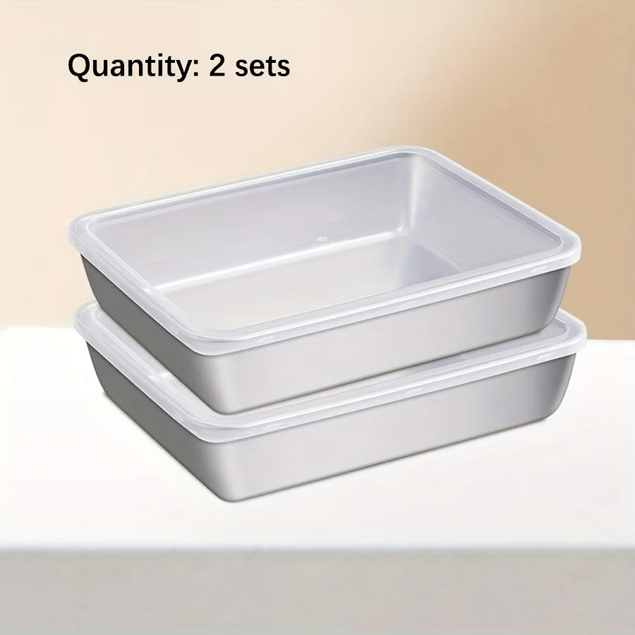 3-Piece Stainless Steel Food Storage Containers - Airtight