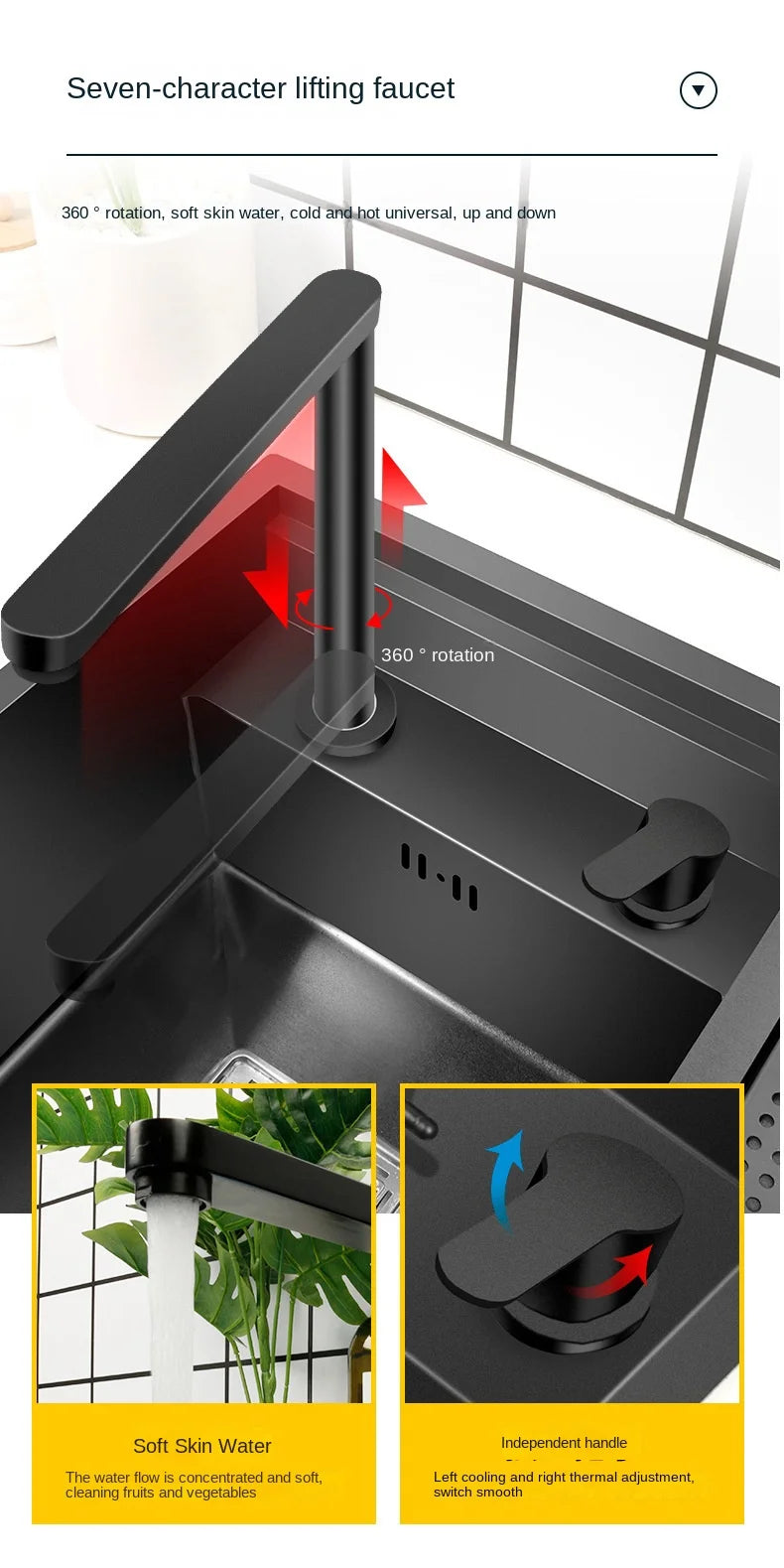 55cmx45cm Sink Nano 304 Stainless Steel Vegetable Wash