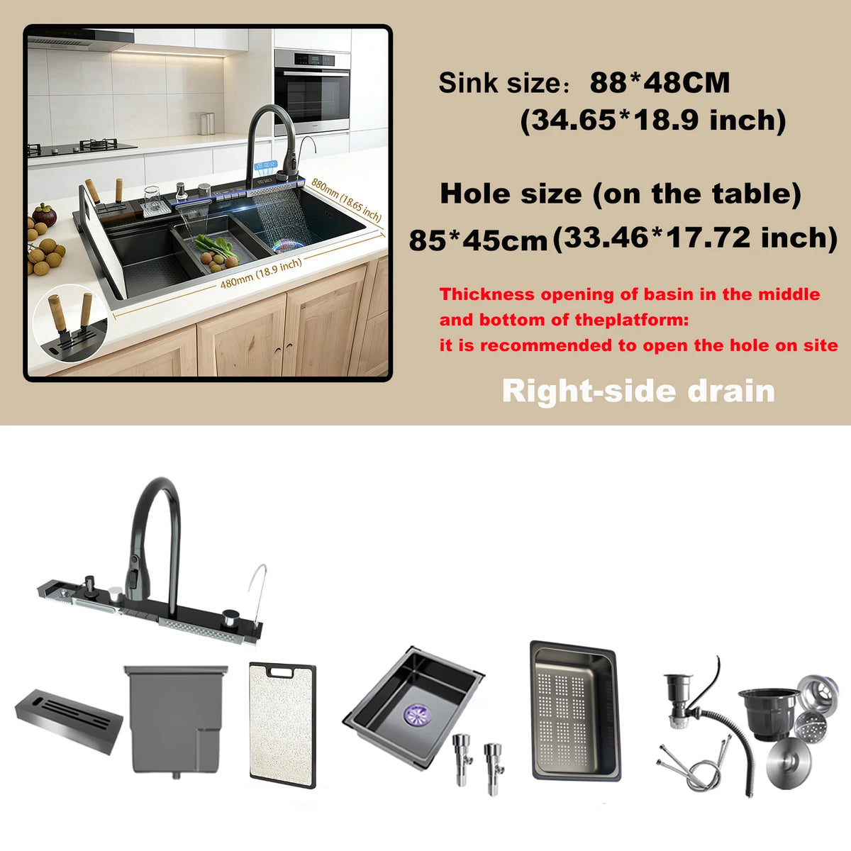 Stainless Steel Waterfall Sink Various Styles Sinks Digital