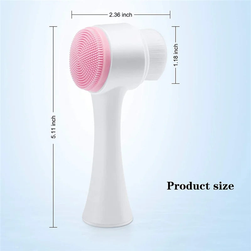 3d Double Silicone Facial Cleansing Brush Massage Facial