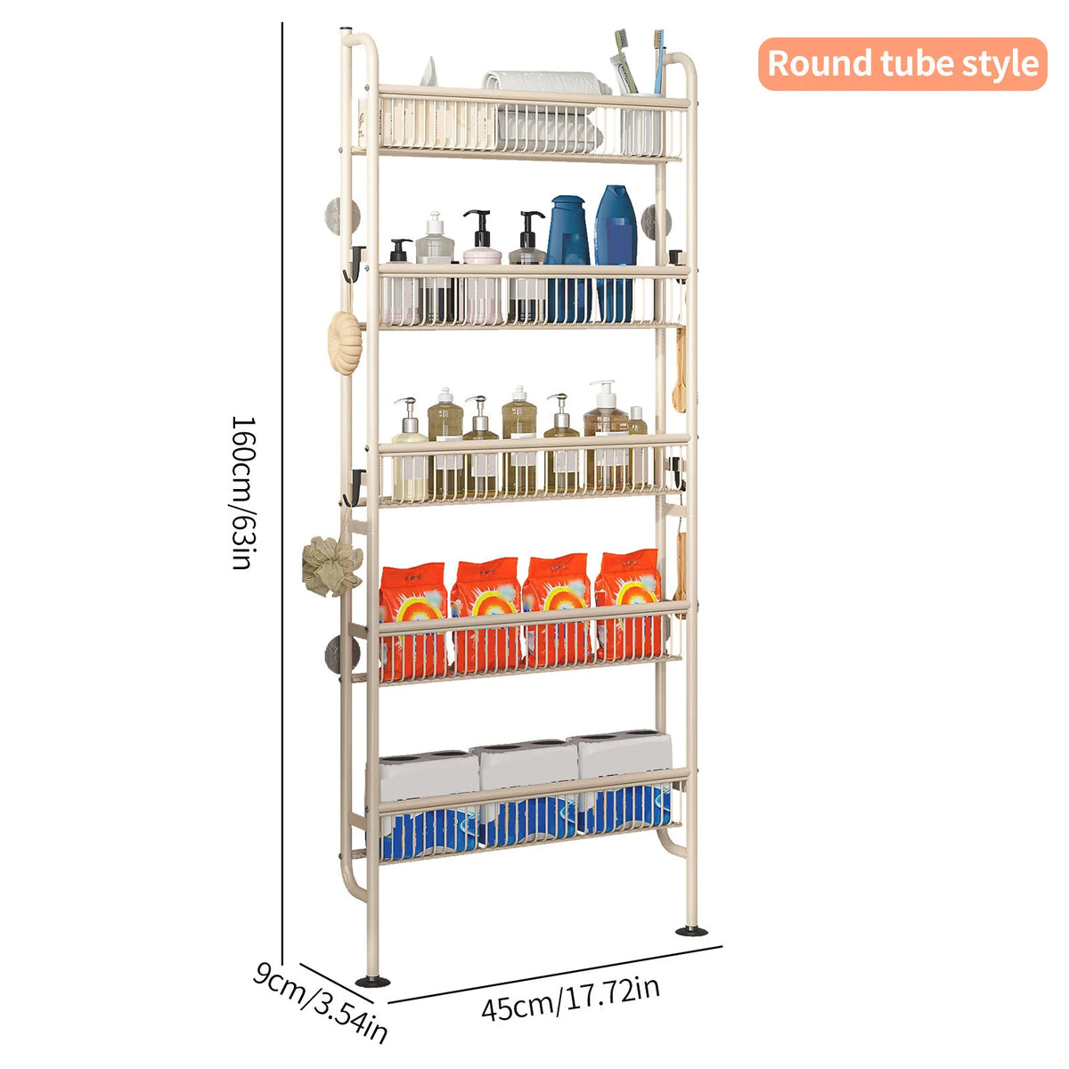 Behind Door Slim Storage Rack Narrow Organizer Shelf