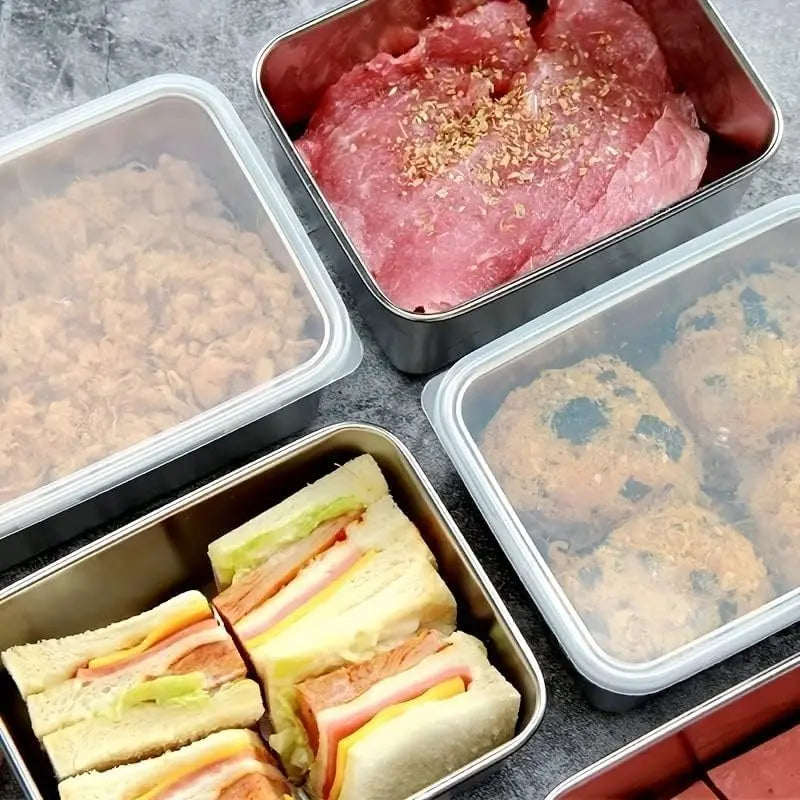 4pcs Food Storage Containers Lids Meal Containers Reusable