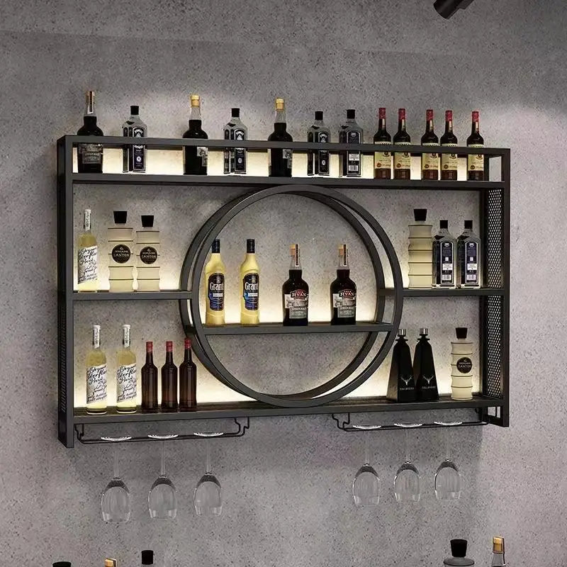 Modern Wall Mount Wine Rack Holder Glass Storage