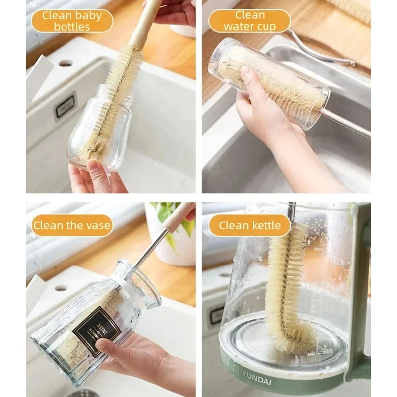 Wooden Bottle Cleaning Brush Long Handle Washing Brush