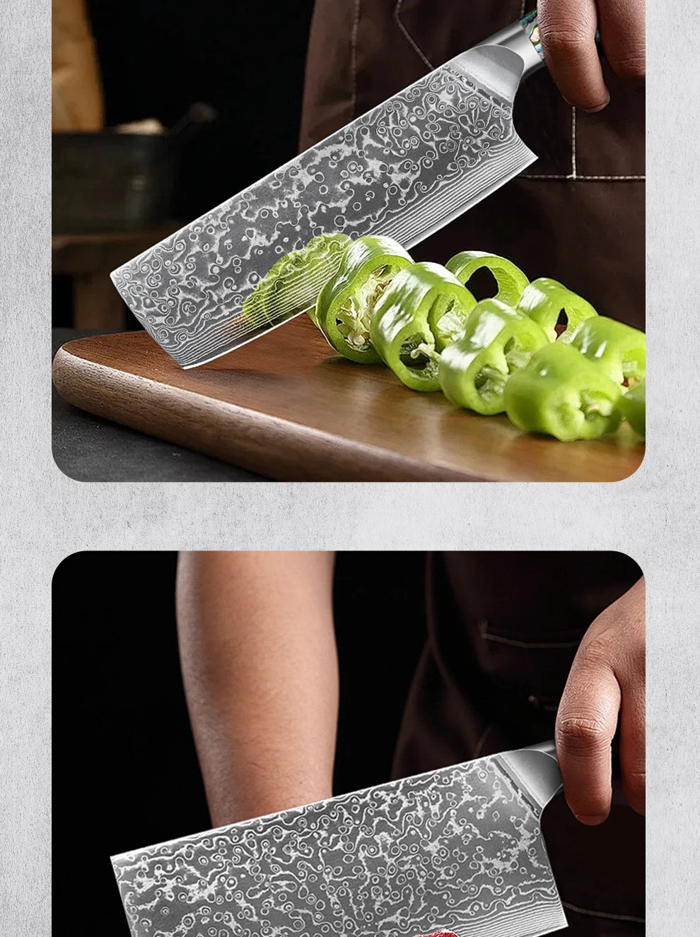 1-7 Chef Knife Super Sharp Japanese Damascus Steel