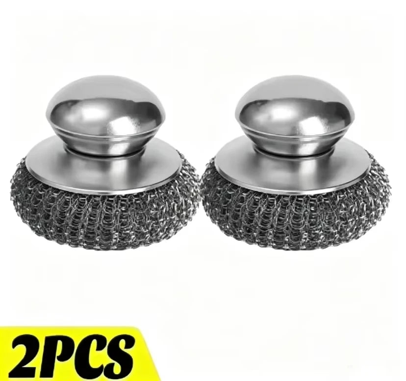 Stainless Steel Pot Brush Handle Robust Metal Ball