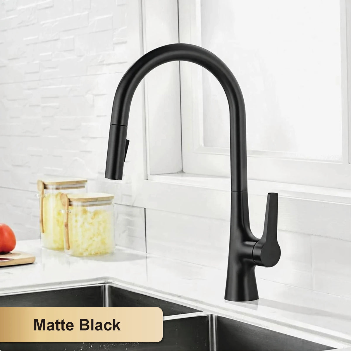Aitana Modern Brushed Gold Faucet Handle Hole Ceramic