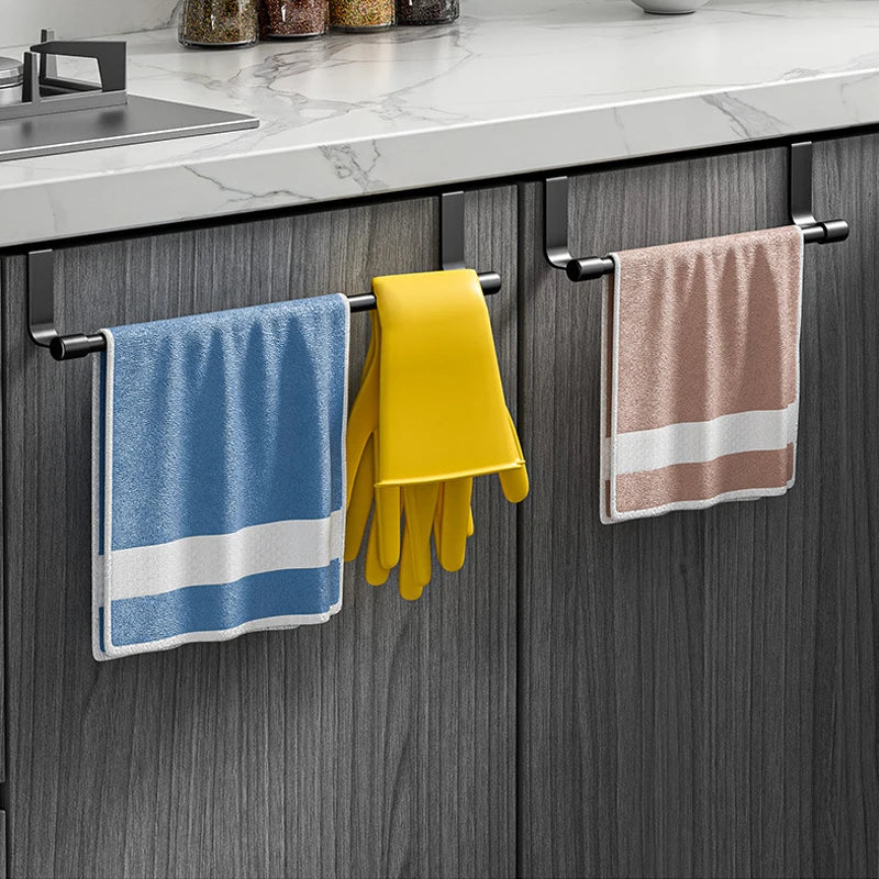 Stainless Steel Towel Rod Rack No Punch Door