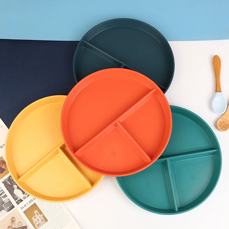 1pc Divided Dish In Diet Reusable Round Dinner