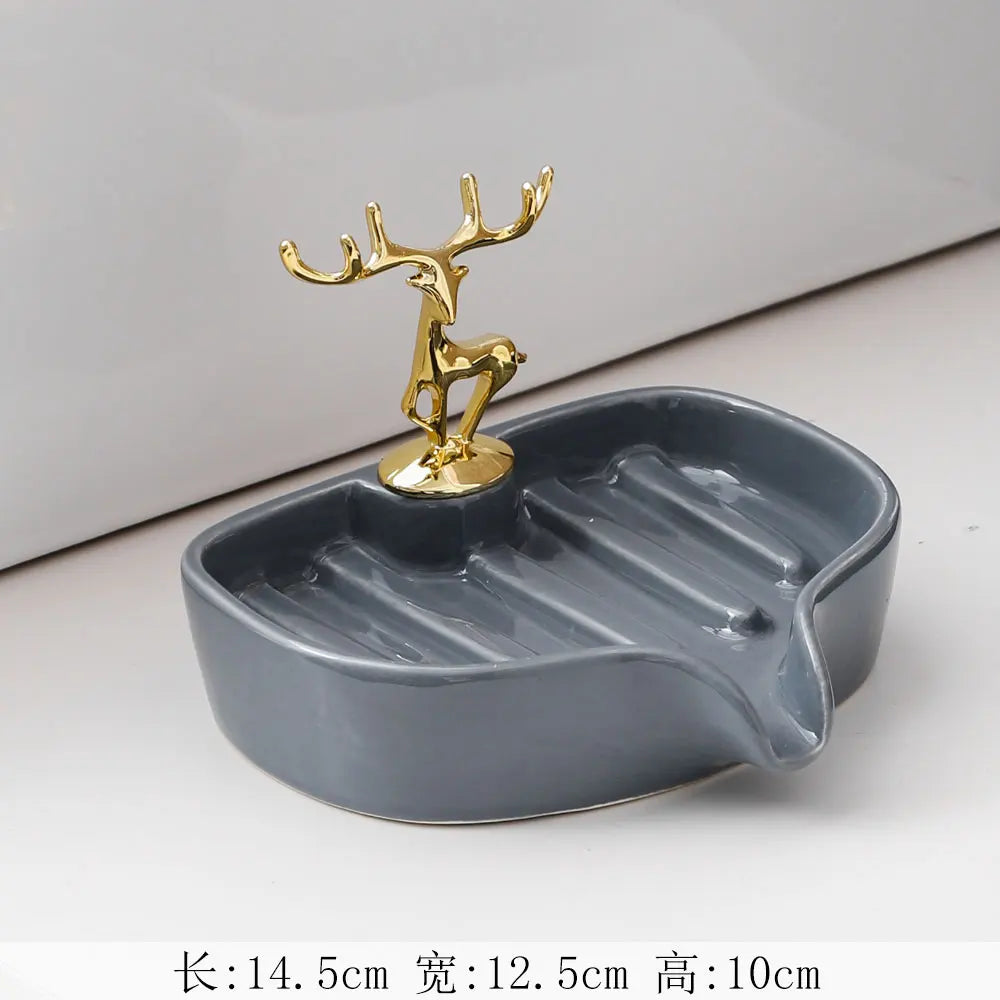 Ceramic Soap Box Soap Dish Bathroom Supplies Drain