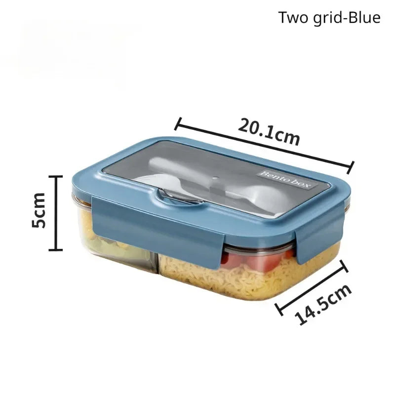 Lunch Box Tableware Office Workers Square Divided Microwave
