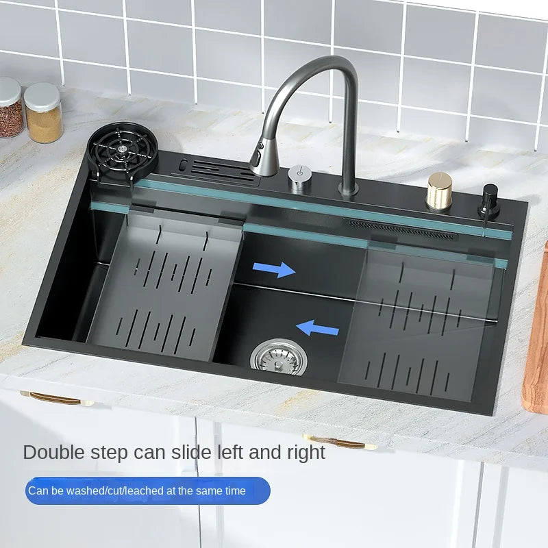 Waterfall Sink Nanometer 304 Stainless Steel Large Slot