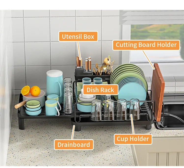 Dish Drying Rack Dish Rack Drainboard Expandable Dish