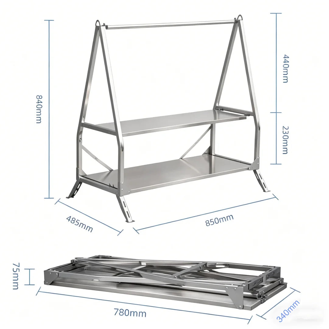 Outdoor Camping Storage Shelf Folding Shelf Storage Rack