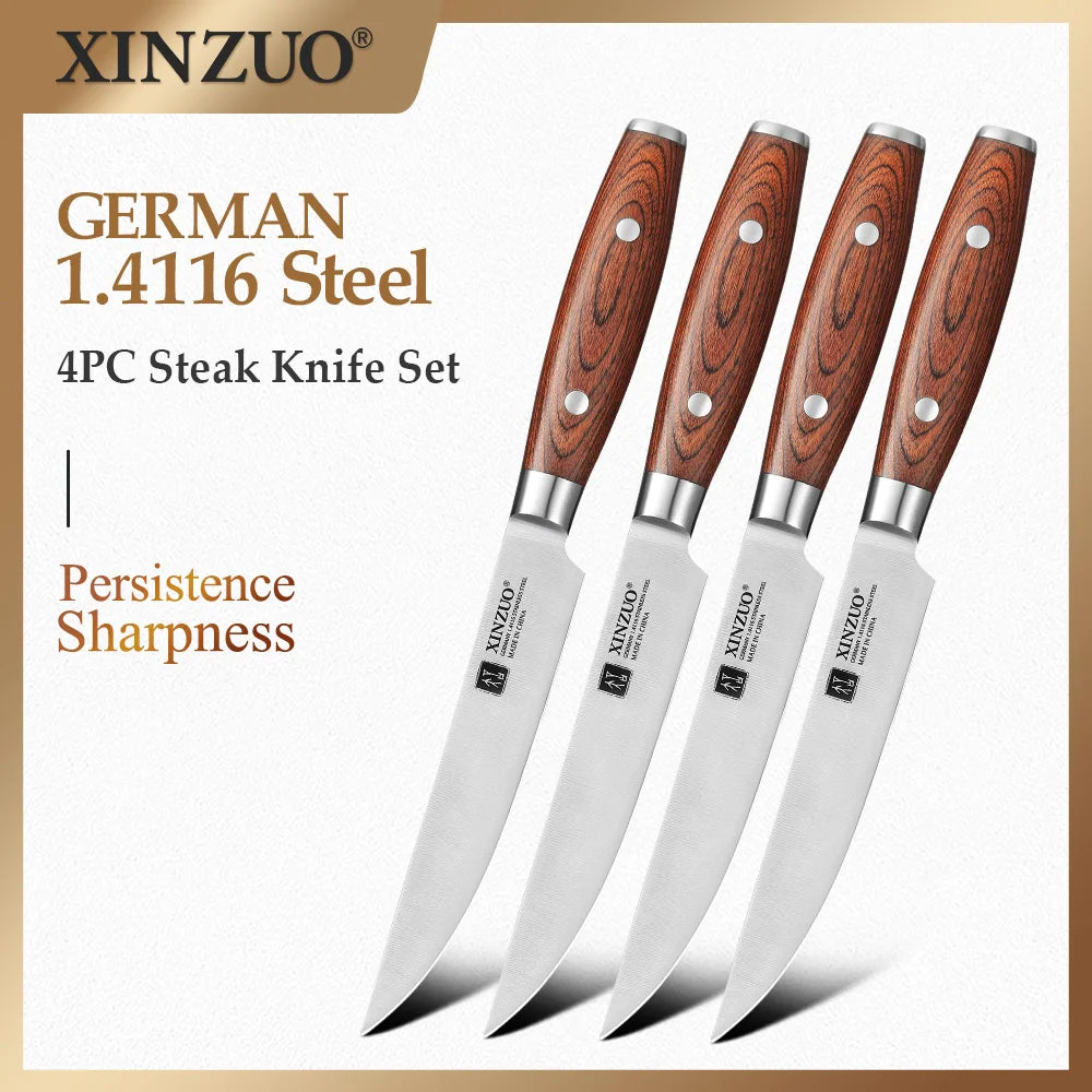 Xinzuo 1pc/4pcs Professional Knife Steak Knife Razor Sharp