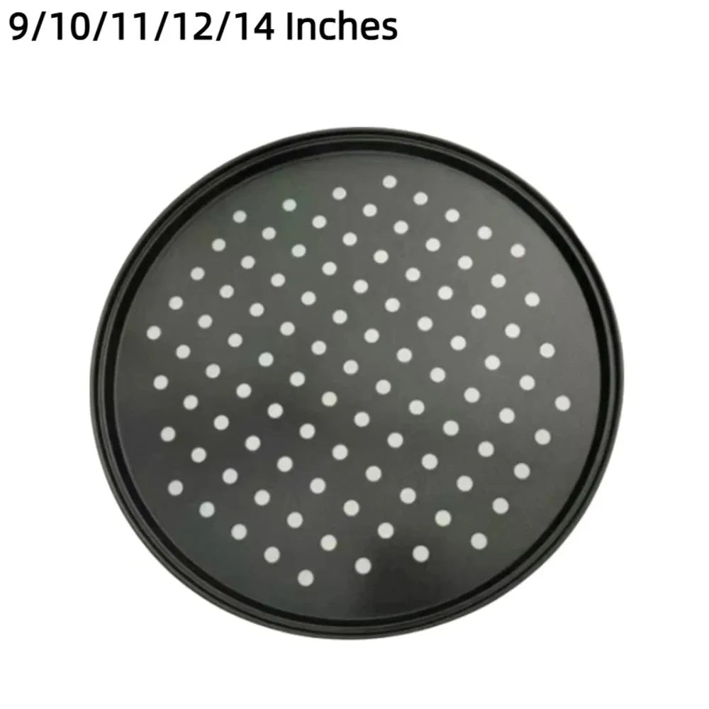 Carbon Steel Perforated Pizza Pan 9/10/11/12/14 Inch Mupti