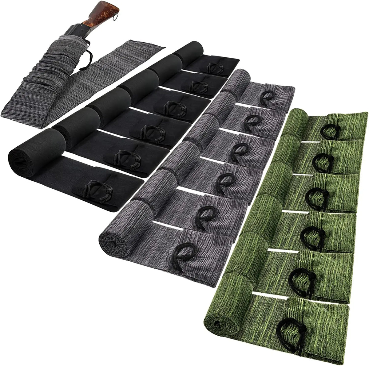18pcs 55inch Elastic Tactical Storage Bag Dustproof Knitted