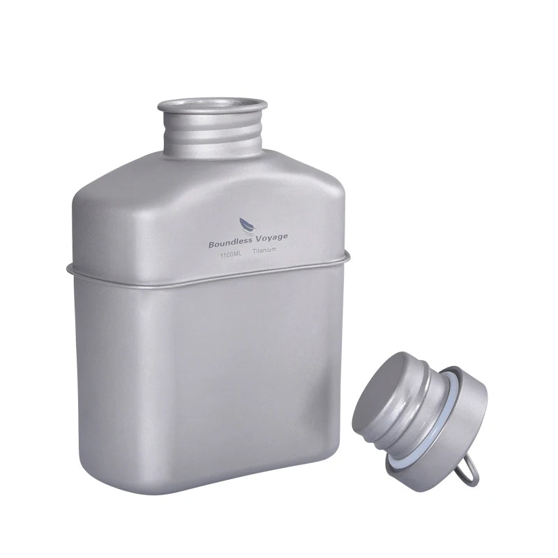 Boundless Voyage Cooking Titanium Military Canteen Bottle Outdoor