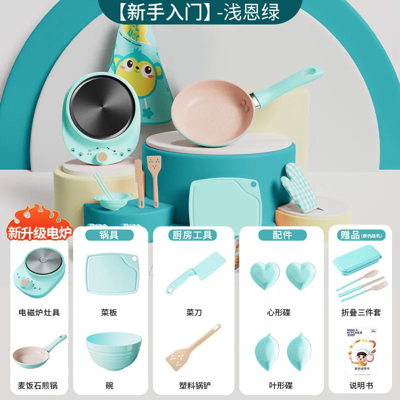 Mini Kitchenette Real Cooking Full Of Cooking Utensils