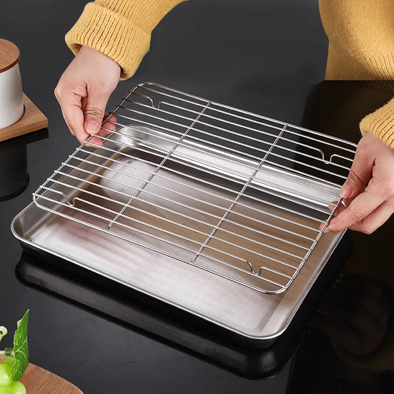 Stainless Steel Baking Tray Cooling Rack Grid Drying