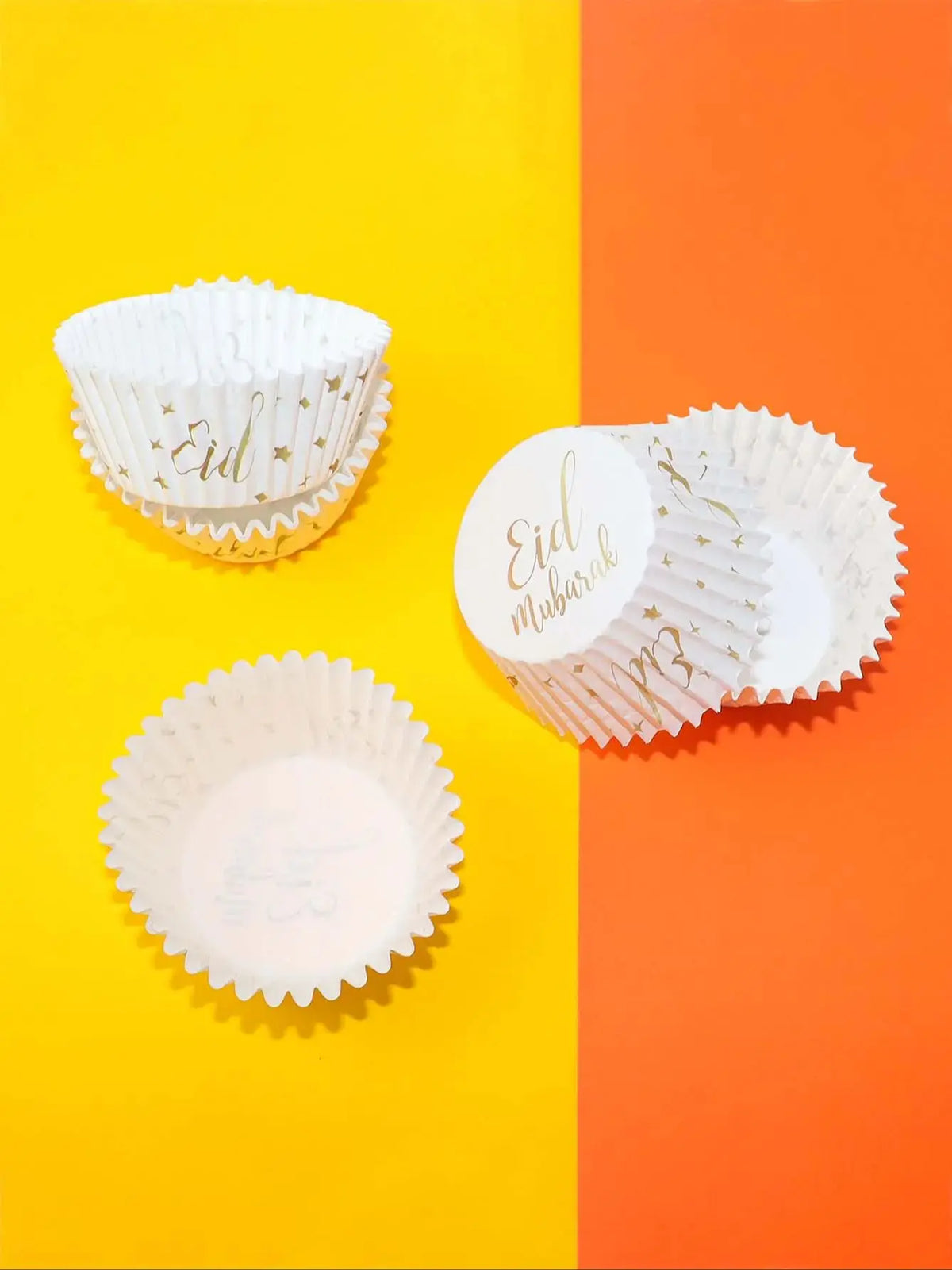 50pcs/Set Eid Mubarak Cupcake Paper Cups Ramadan Mubarak