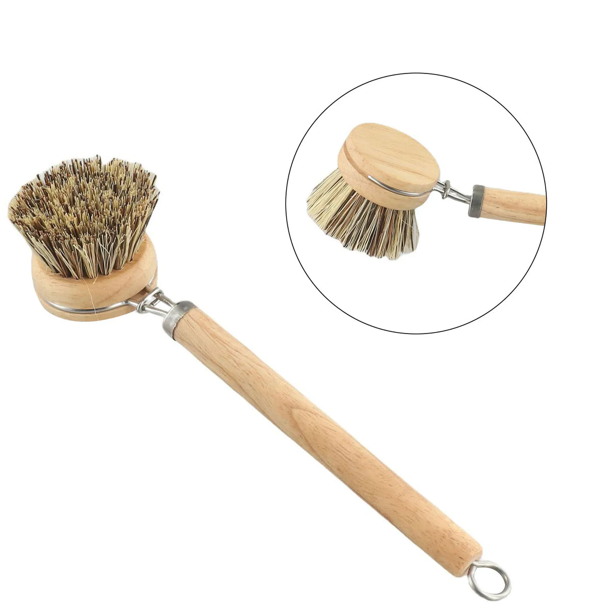 Bamboo Dish Scrub Brush Wooden Cleaning Scrubbers Cleaning