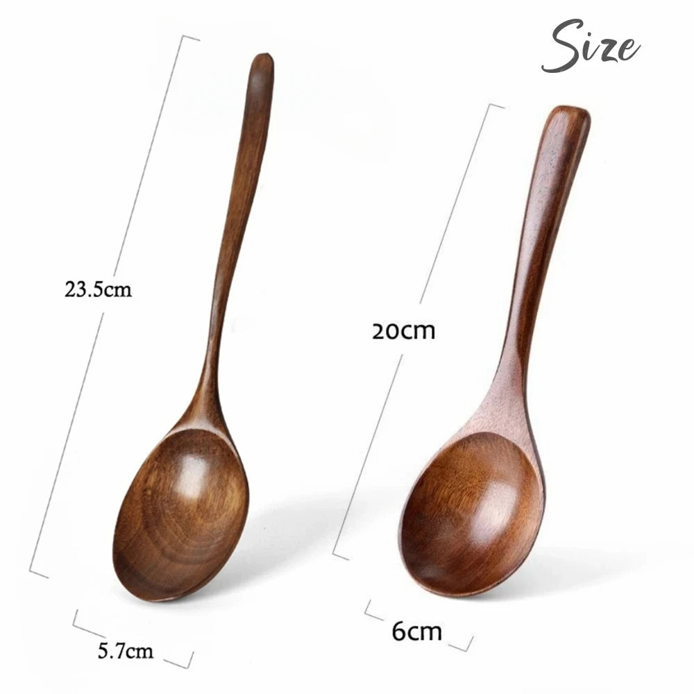 Natural Long Handle Wooden Spoon Japanese-Style Rice Scoop
