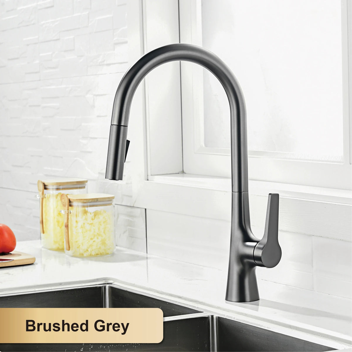 Aitana Modern Brushed Gold Faucet Handle Hole Ceramic