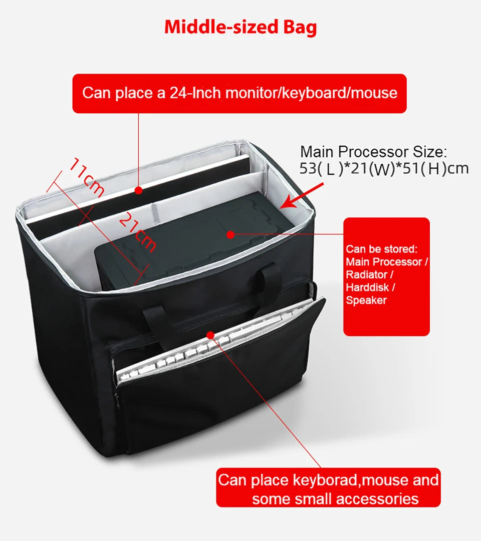 Desktop Gaming Pc Computer Bag Travel Carrying Case