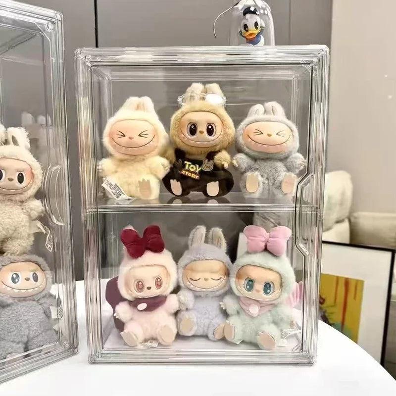 Labubu Storage Box Display Stand Transparent Dustproof Blind