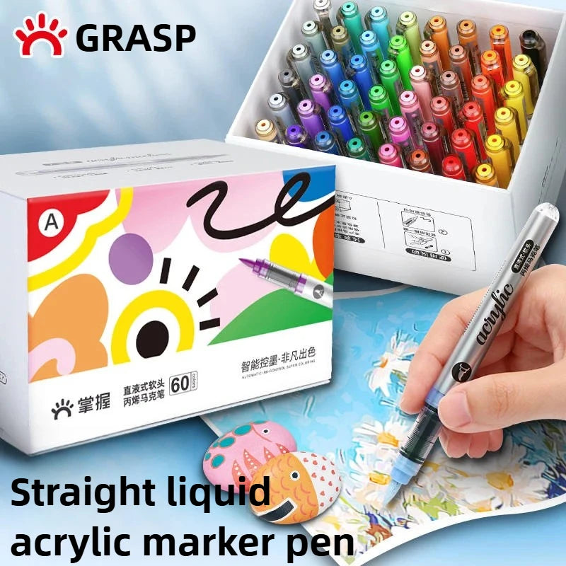 Grasp 120/1 Colors Acrylic Markers Brush Tip Paint