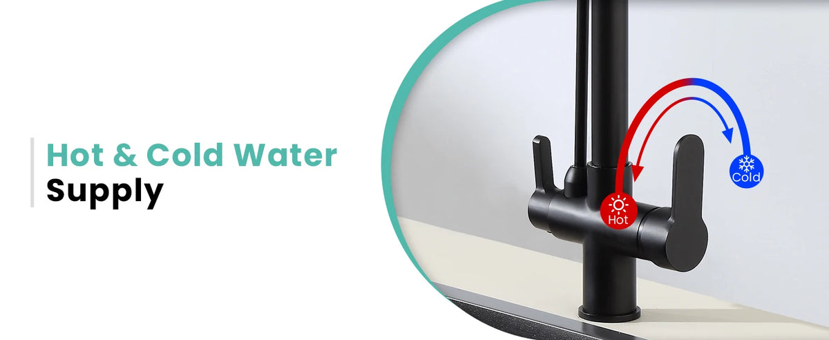Way Pure Water Filter Faucets Black Pull Out