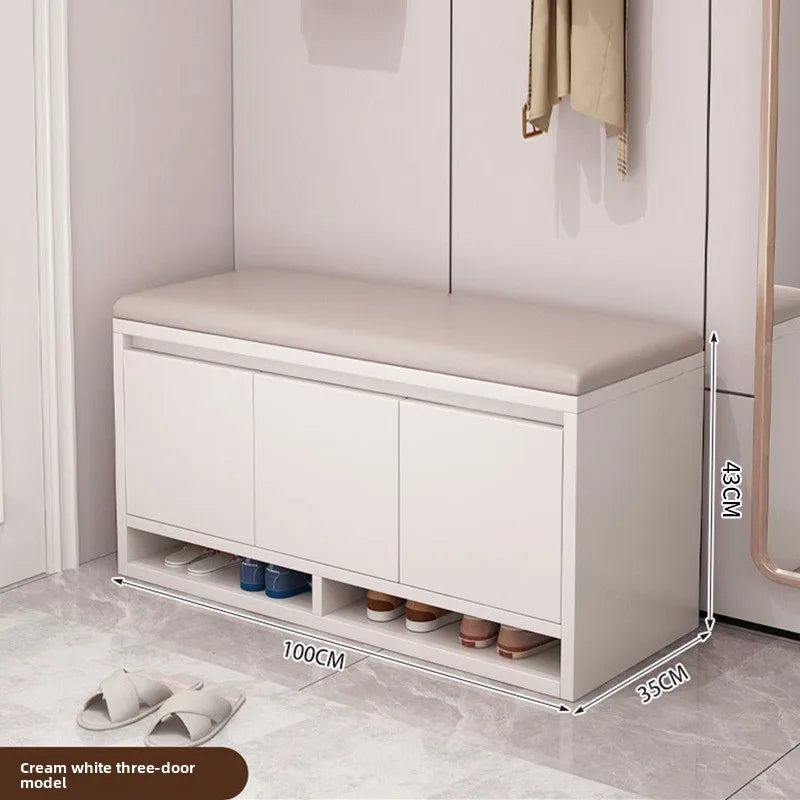 Shoe Storage Bench Cushion Seat Entryway Shoe Cabinet