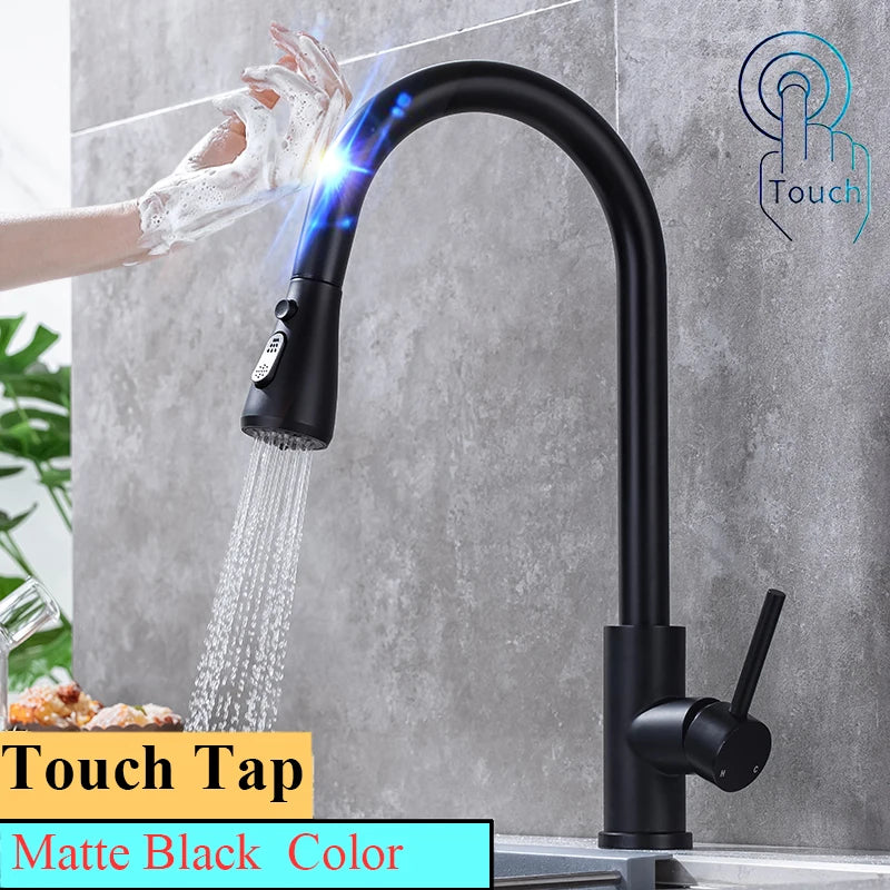 Smart Touch Sink Faucets Stainless Steel Pull Out
