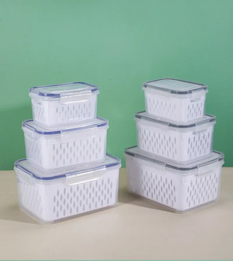 Refrigerator Preservation Storage Box Drain Basket Storage