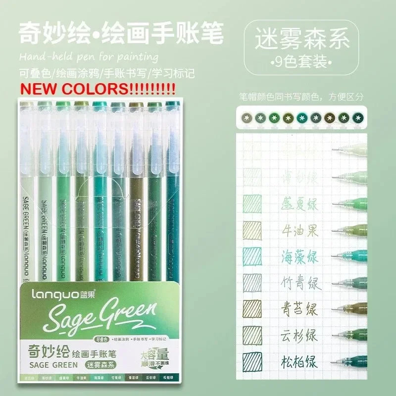 Languo 240/9 Colors Direct Liquid Acrylic Paint Pens