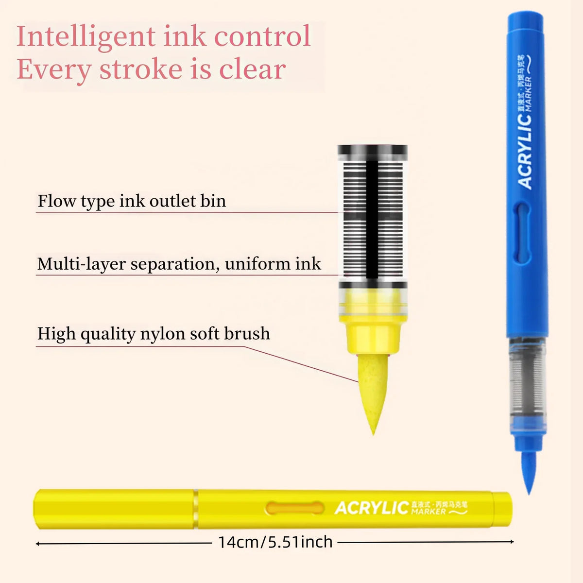 24/36/48/60/84 Colors Automatic Ink Control Acrylic Paint Markers