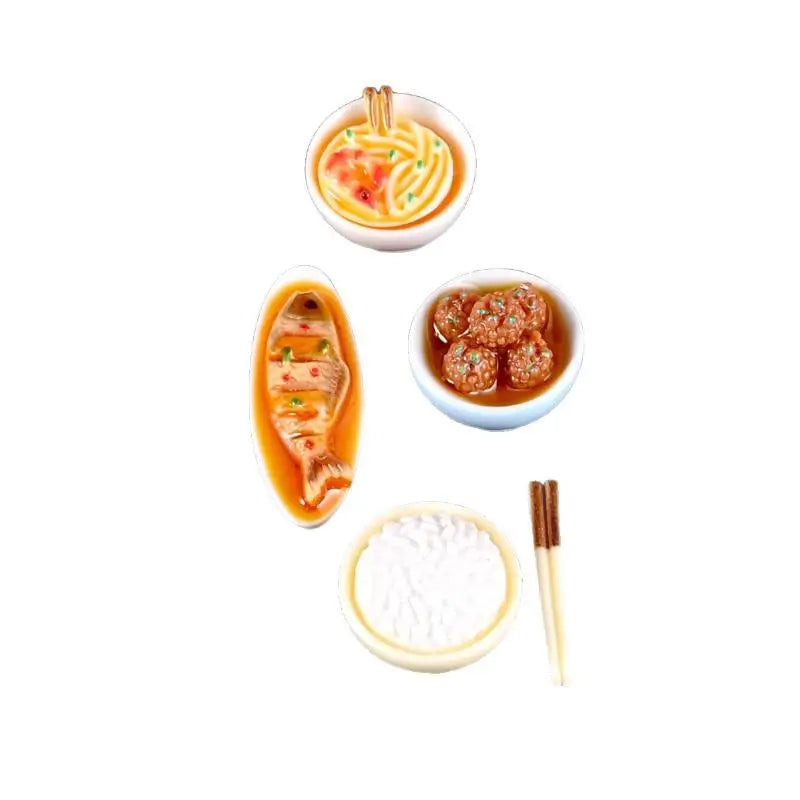 1/12 Dollhouse Miniature Chinese Dishes Food Models Dollhouse