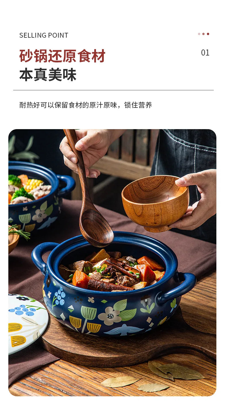 Korean Ceramic Casserole Creative Drum-Shaped Stew Pot Spodumene